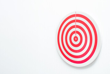 dartboard with arrow. creative concept idea for success with focus point on target to the winner in...