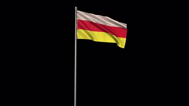 North Ossetia flag, 4k video background is transparent