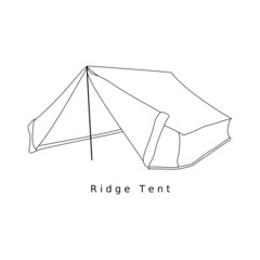 simple line art design of ridge tent for summer vacation camp