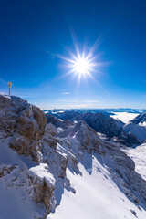 snow covered peak of the Zugspitze (Tyrol, Austria/ Bavaria, Germany)