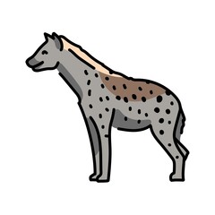 Hyena color line illustration. Animals of Africa.