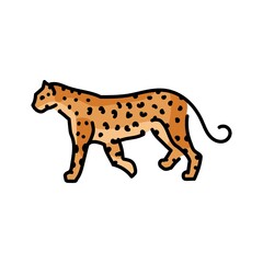 Leopard color line illustration. Animals of Africa.