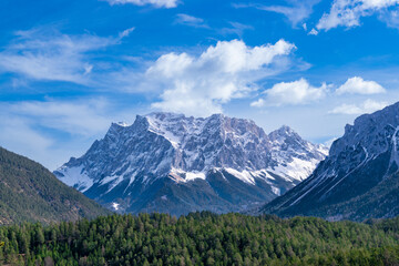 mountain scenery with snow covered peaks in the alps (Tyrol, Austria)