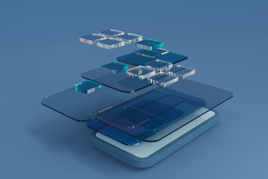 Futuristic Smartphone Mockup Create User Interface Management Template Node Graphic UX UI Sytem For User,web Experience Designer Data Process Development Prototype Interface Flow Chart Application