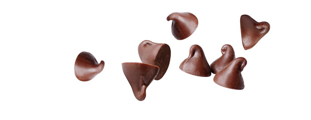 chocolate piece isolated on white background .	
