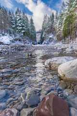 mountain river in the winter (Bavaria, Germany)