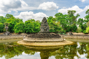 Artificial pond in ancient Preah Khan temple in Angkor, Cambodia