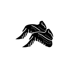 Chicken wings color line icon. Cutting meat.