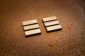 Trigram earth wood on rusty metal vintage i ging human design elements gene keys