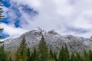 snow covered mountains (Dolomites, Italy)