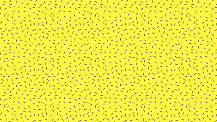 ランダムに散らばる短い線の幾何学模様の背景 - シンプルでおしゃれな黄色と黒の背景素材

