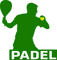 vector illustration padel sport player: male, paddle tennis, logo