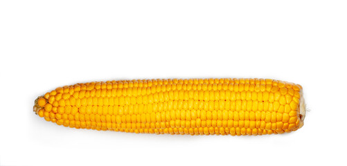 Corn isolated on a white background, top view