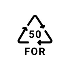 Organic recycling code FOR 50 line icon. Consumption code.