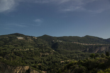 Fototapeta na wymiar mountains and clouds Paleokrastitsa Corfu Grecce