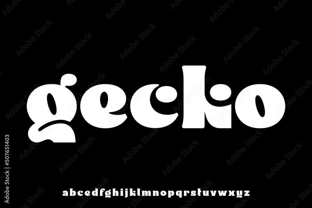 Poster unique bold chubby display font vector