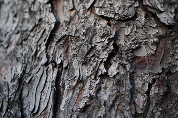Close-up of peeling bark on the trunk