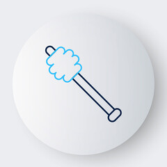 Line Honey dipper stick icon isolated on white background. Honey ladle. Colorful outline concept. Vector