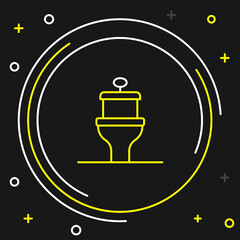 Line Toilet bowl icon isolated on black background. Colorful outline concept. Vector