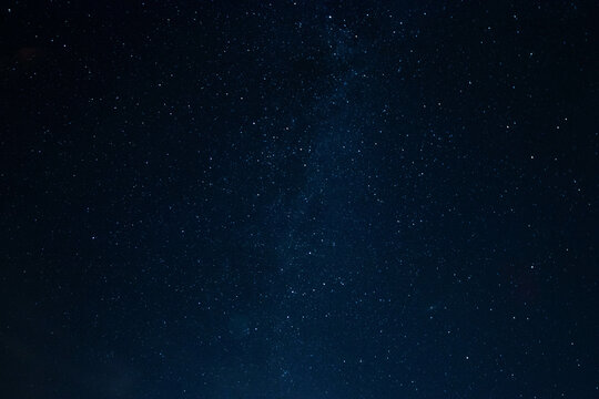 Milky Way on dark blue sky. Science. Night. Background. 