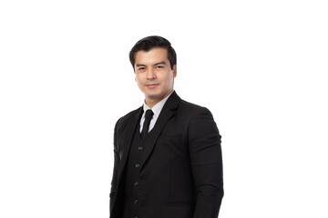 Portrait of a confident young business man isolated on white background. Portrait business concept.