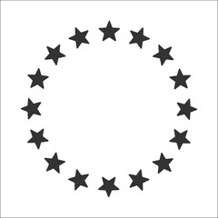 Stars in a circle sign or frame vector image graphic design