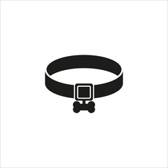 Dog collar icon. Simple flat vector illustration on a white background