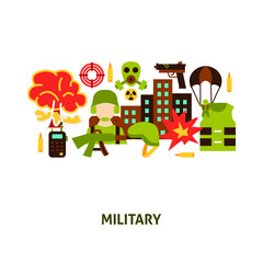 Military Vector Concept. Vector Illustration of Army Symbols.