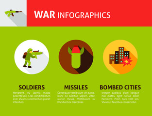 War Soldiers Infographic. Vector Illustration of Army Symbols.