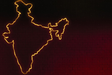 India map neon sign