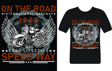 one the road internal raceway road lifestyle speedway...T-shirt design template