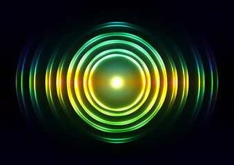 abstract vector neon circle  light and glow round frame background, circle of glowing neon lighting on dark background,illustration vector design