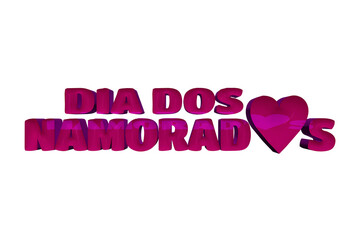 Card valentines day in brazil 3d render template design