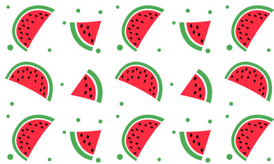 cute summer seamless pattern with watermelon