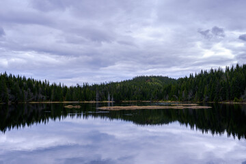 Fototapeta na wymiar Startjern Lake up in the Totenåsen Hills, Norway.