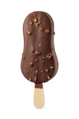 Chocolate popsicle ice cream isolated on white.