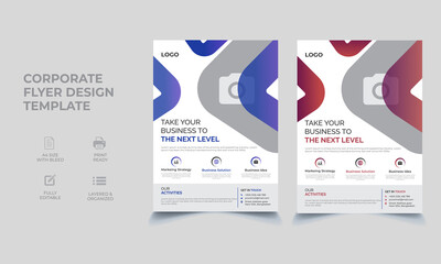 Modern flyer template. Corporate business flyer layout with creative trendy geometric print design