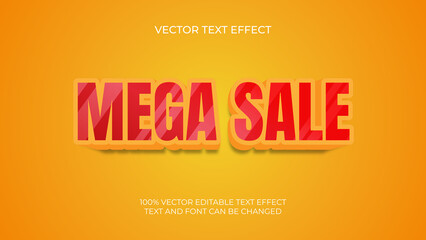 Fototapeta na wymiar Editable mega sale text effect
