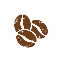 Illustration of coffee beans vector with grunge effect
