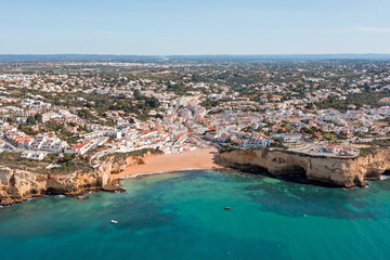 Obraz premium Aerial from the historical village Carvoeiro in the Algarve Portugal