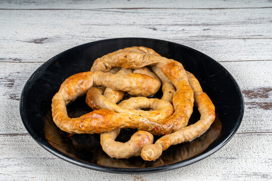 Traditional delicious Turkish cuisine, stuffed sheep intestines . A special Turkish traditional food .(Turkish name is Mumbar )