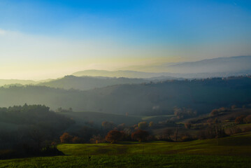 Fototapeta na wymiar hilly landscape nearby Urbino, Marche Region, Italy