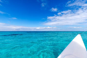 Beautiful landscape from the catamaran to Atlantic ocean and coastline, Turquoise water and blue...