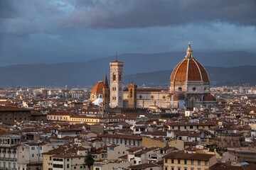 Fototapeta na wymiar Panorama of Florence and Saint Mary of the Flower in Florence 