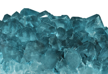 isolated small cyan quartz crystals