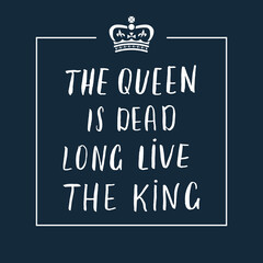 Queen lettering quote with Hand drawn crown, calligraphic sign. Vector illustration