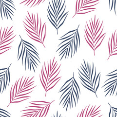 Fototapeta na wymiar Seamless pattern palm leaves vector illustration