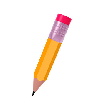 3d render of a pencil icon isolated on white background.Digital image illustration.