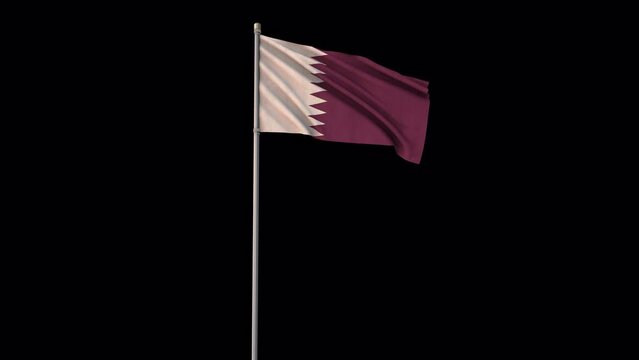 Qatar flag, 4k video background is transparent