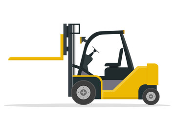 yellow forklift to load delivery department vector illustration